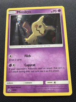 Mimikyu SM99 Sun & Moon Ultra Rare Holo Black Star Promo Pokemon Card - Image 1