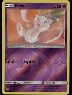 Mew Rare Hidden Fates 32/68 Psychic Reverse Holo Pokemon Card - Image 1