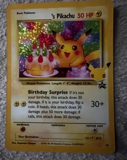 Pokemon TCG ______'s Pikachu Wotc Promo 24/53 Holo 50 HP Card English - Image 1