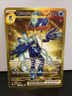 Quaquaval ex 273/193 Full Art Secret Rare Holo Gold Pokemon Paldea Evolved - Image 1