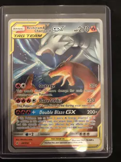 Pokemon TCG Reshiram Charizard GX Card 20/214 2019 World Championships - Image 1
