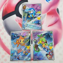 Piplup 042 + Chimchar 041 + Turtwig 040 - First Partner Pokemon Cards - #L318 - Image 1
