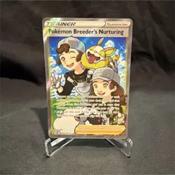 Pokemon Breeder's Nurturing Ultra Rare Full Art Darkness Ablaze 188/189 Holo - Image 1