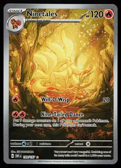 Ninetales 199/197 Holo Illustration Rare Obsidian Flames Pokemon Card - Image 1