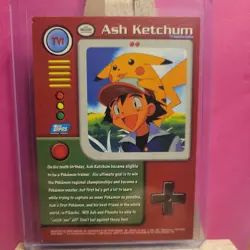 1999 Topps Pokemon TV Animation Edition Series 1 #TV1 Ash Ketchum Rare Blue Logo - Image 2