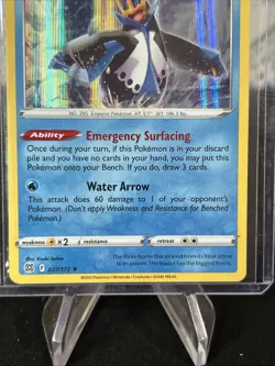 Pokemon TCG Empoleon Sword & Shield: Brilliant Stars 037/172 Holo - Pack Fresh - Image 3