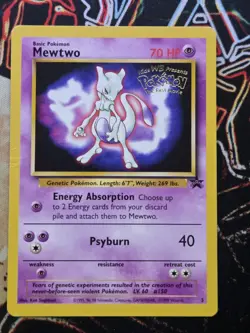 Pokemon TCG - Mewtwo (Movie Promo) (3) - Black Star Promo - WoTC Vintage Damaged - Image 1