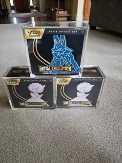 Pokemon Mega Evolution Lucario + 2 Gardevoir Elite Trainer Boxes with acrylics - Image 1