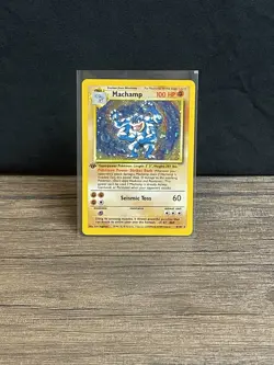 Pokemon Machamp 8/102 1st Edition 1999 Holo MP - Image 1