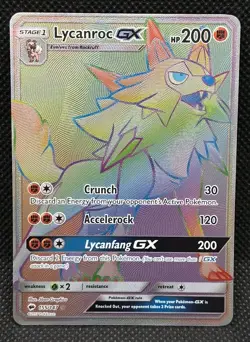 Lycanroc GX 155/147 Secret Rare Rainbow Burning Shadows 2017 Pokemon - Image 1