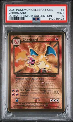 2021 Pokemon Celebrations 25th ANNIVERSARY Charizard Gold Metal #4 PSA 9 MINT - Image 1