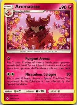 Aromatisse 142/214 Rare Unbroken Bonds Pokemon Near Mint - Image 1
