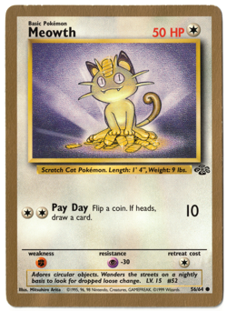 Pokemon TCG Meowth 56/64 Jungle Common (Gold Bordered Promo) - Image 1