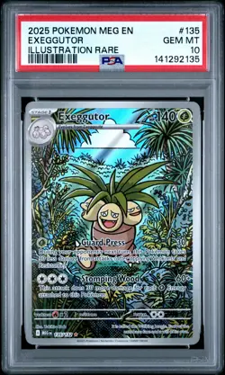 2025 Pokemon Meg En-Mega Evolution #135 Exeggutor Illustration Rare PSA 10 - Image 1