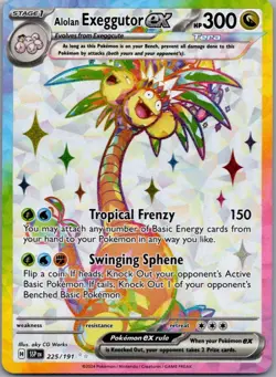 Alolan Exeggutor ex 225/191 Ultra Rare Surging Sparks Pokemon Holo Near Mint - Image 1