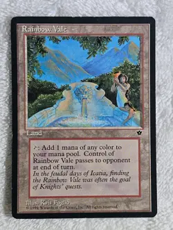 MTG Rainbow Vale - Fallen Empires (FEM) 1994 Magic the Gathering Card Rare LP - Image 1