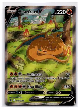 CHARIZARD V SWSH260 HOLO PROMO SWORD & SHIELD PROMO POKEMON LIGHTLY PLAYED - Image 1