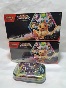 Pokemon TCG Prismatic Evolutions Surprise Box Lot of 2 & Umbreon Mini Tin New - Image 2