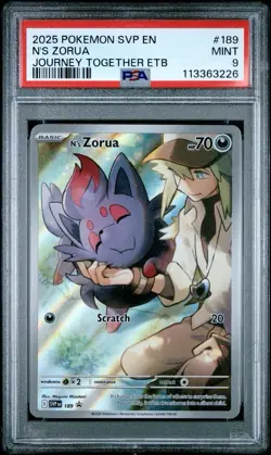 2025 Black Star Promo Journey Together ETB # 189 N's Zorua PSA 9 Card MINT! - Image 1