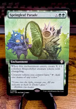 Springleaf Parade EXTENDED ART Commander: Lorwyn Eclipsed Magic MTG NM - Image 1