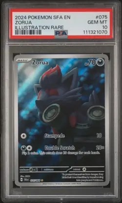 2024 POKEMON SFA EN-SHROUDED FABLE ILLUSTRATION RARE #075 ZORUA PSA 10 - Image 1