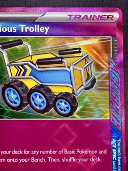 Precious Trolley 185/191 Sv08: Surging Sparks ACE SPEC HOLO - Pink Star Pokemon - Image 2