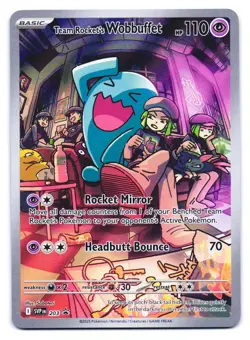 Team Rocket's Wobbuffet 203 Holo Promo Scarlet & Violet Promo Pokemon NM - Image 1