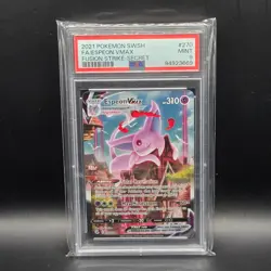 2021 POKEMON SWORD & SHIELD FUSION STRIKE SECRET #270 FULL ART/ESPEON VMAX PSA 9 - Image 1