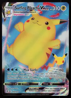 Surfing Pikachu VMAX 009/025 Holo VMAX Rare Celebrations Pokemon NM - Image 1