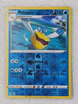 PELIPPER REBEL CLASH SET REVERSE-HOLO FOIL POKEMON CARD 042/192 NM/M - Image 1
