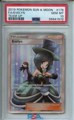 2019 Pokemon Sun & Moon Team Up #175 Evelyn PSA 10 - Image 1