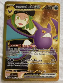 Team Rocket's Crobat ex 242/182 Hyper Rare SV10: Destined Rivals Pokemon TCG NM - Image 1