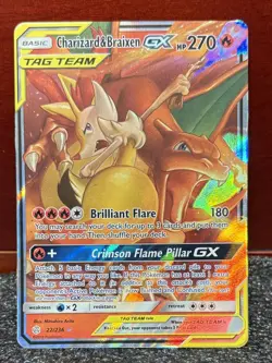 Pokemon Cosmic Eclipse {{{ Charizard & Braixen GX }}} 22/236~Ultra Rare ~L@@K - Image 1