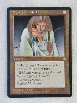 MTG Aegis of the Meek - Ice Age (ICE) 1995 Magic the Gathering Card Rare LP - Image 2