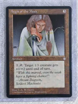 MTG Aegis of the Meek - Ice Age (ICE) 1995 Magic the Gathering Card Rare LP - Image 4