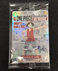 One Piece Monkey D. Luffy US Voyage College Basketball Promo Card (Mint - New) - Image 1