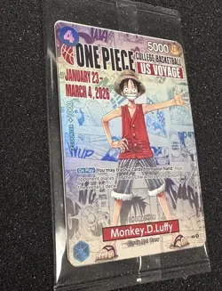 One Piece Monkey D. Luffy US Voyage College Basketball Promo Card (Mint - New) - Image 2