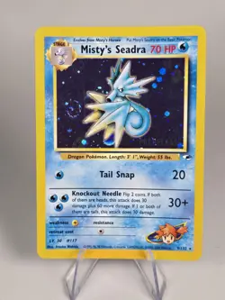 Misty’s Seadra Prerelease 9/132 Gym Heroes Holo Rare Pokemon Card WOTC - NM - Image 1