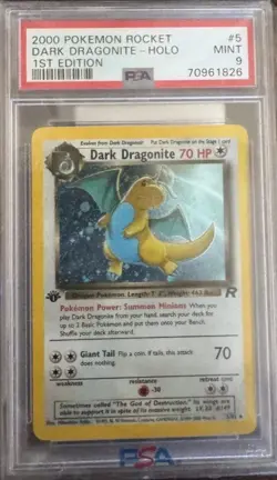 Pokemon Dark Dragonite Holo Rare Card #5 PSA Mint 9 1st Edition - Image 1