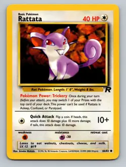 Pokemon TCG Rattata Team Rocket 66/82 Unlimited Regular Common Card - Image 1