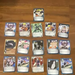 Bandai Naruto CCG Card Lot 16 Cards Foil & Regular Naruto Uzumaki Might Guy - Image 1