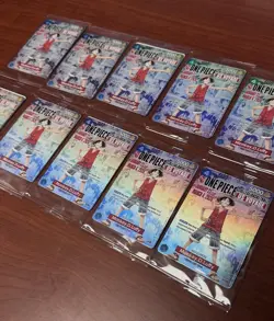 Ten (10) ONE PIECE Monkey D. Luffy US Voyage College Basketball Promo Cards New - Image 2