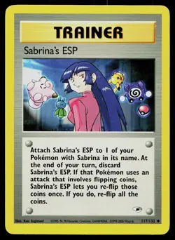 Pokemon Card Gym Heroes Sabrina's ESP 117/132 Uncommon - Image 1