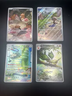 Pokemon (4) Card Illustration Rare Lot- Ground and Grass Themed Cards - Image 1