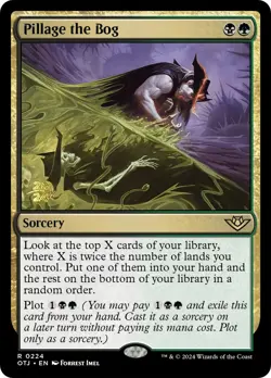 MTG Pillage the Bog [Outlaws of Thunder Junction Prerelease Promos] Foil Near Mi - Image 1