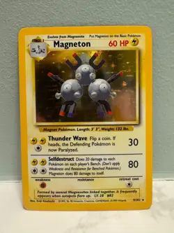 1999 Pokemon Magneton - Holo Rare #9/102 Base Set - Vintage - NM+ - Image 1