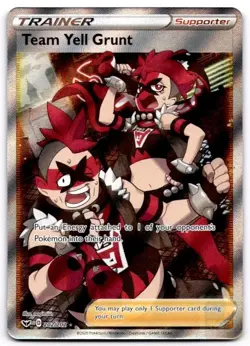 Team Yell Grunt 202/202 Ultra Rare Sword & Shield Pokemon Holo Near Mint - Image 1
