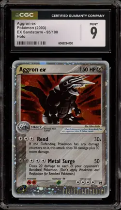 Pokemon Aggron ex EX Sandstorm Holo Ultra Rare #95 CGC 9 Mint - Image 1