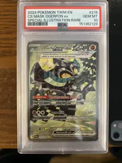 🔥🔥🔥 PSA 10 2024 POKEMON TWILIGHT MASQUERADE #215 CORNERSTONE MASK OGERPON EX - Image 1