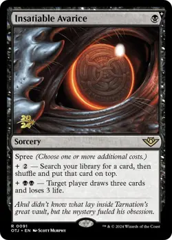 MTG Insatiable Avarice [Outlaws of Thunder Junction Prerelease Promos] Foil Near - Image 1